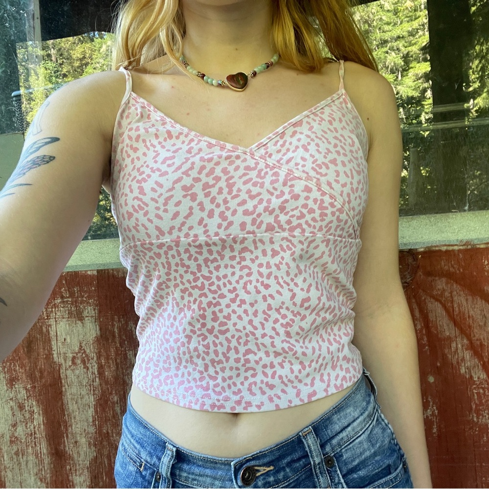 Pink cheetah print tank top💕